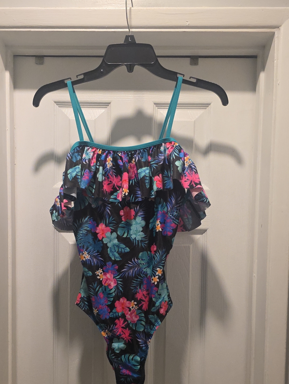 SO Girl's Black and Teal Swimwear